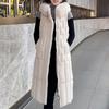 Fashion Winter Long Vest Woman Coats Elegant Thick Warm Sleeveless Parka Women's Jackets