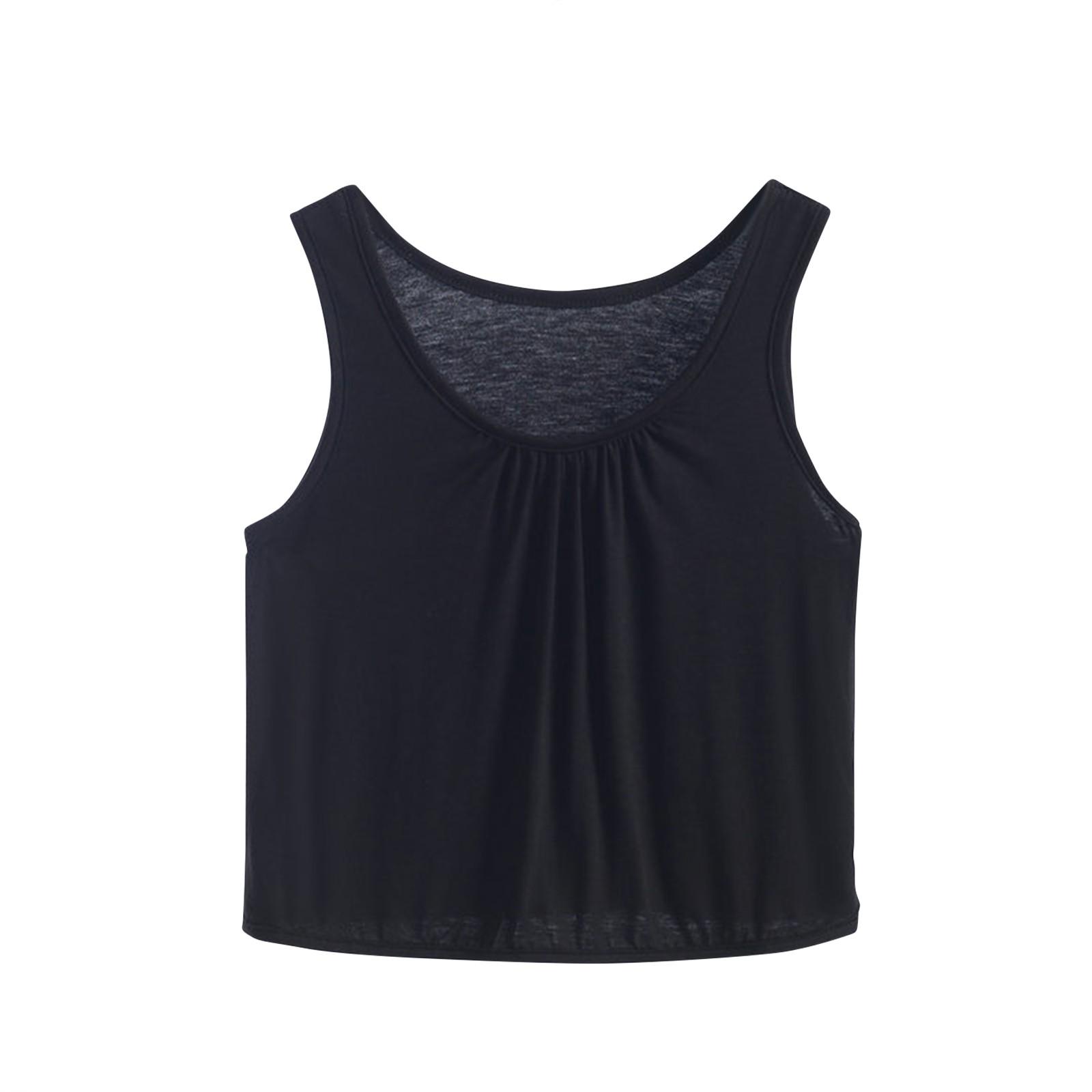 

Женский модный однотонный короткий жилет-топ XXXXXL чёрный