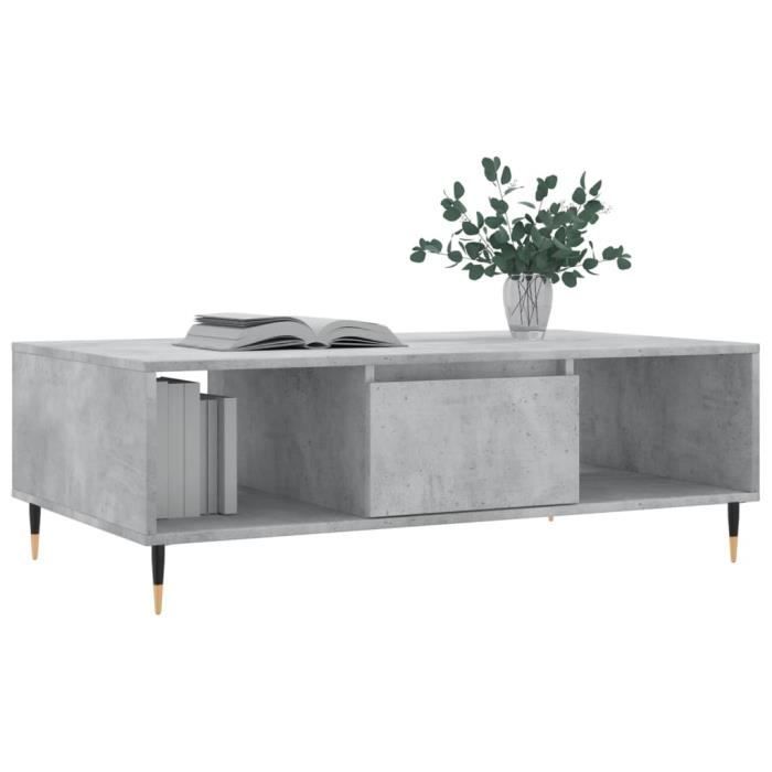 VidaXL Table basse gris béton 104x60x35 cm bois d'ingénierie 827080