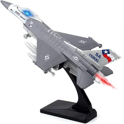 Diecast F16 Fighting Falcon Flugzeug Modellflugzeug Armee Luftwaffe Spielzeug Militärflugzeug Zurückziehen mit Lichtern und Geräuschen