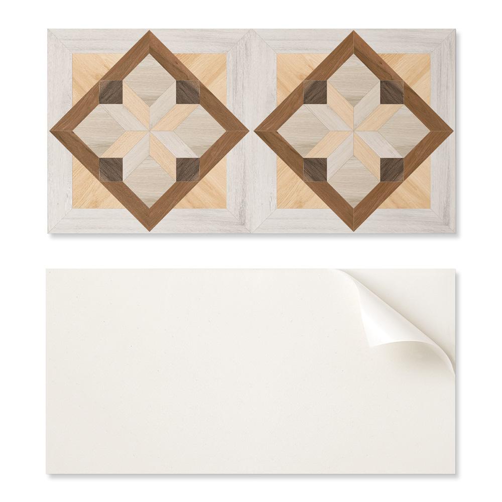 Panel Winylowy Z Nadrukiem - Dekoracja Do Sypialni 100X50 Cm Wzór Geometryczny W Kwadracie