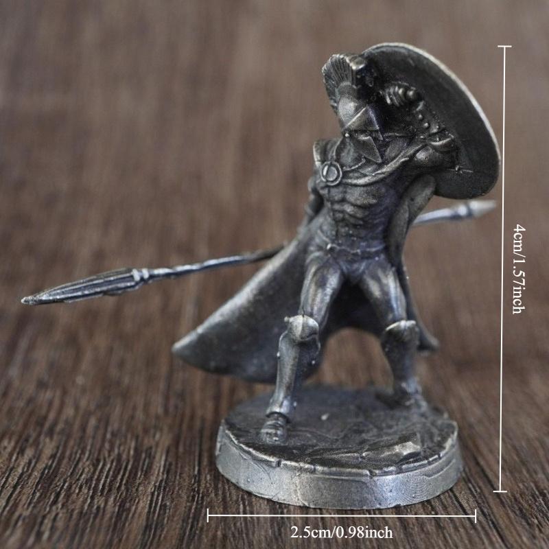 Antike Weißmessing Spartaner Rom Ritter Figuren Miniaturen Vintage Soldaten Modell Statue Desktop Ornament Geschenk
