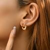 Irregular Oval Hollow Geometric 18k Gold Plated 925 Silver Stud Earrings For Women