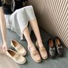 "New Style Women's Half Slippers: Square Buckle, Closed-Toe, Slip-On, Casual Thick-Soled Flat Sandals"