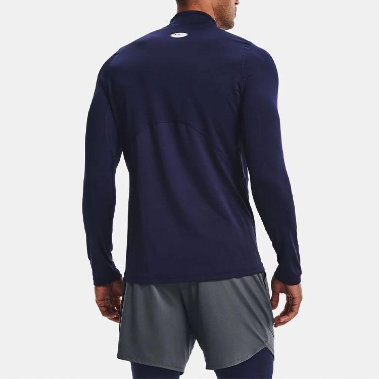 Under Armour Coldgear® Armour Fitted Casual Sports Breathable Slim Fit Long Sleeve T-Shirt Men tops Dark-Blue 1366066-410
