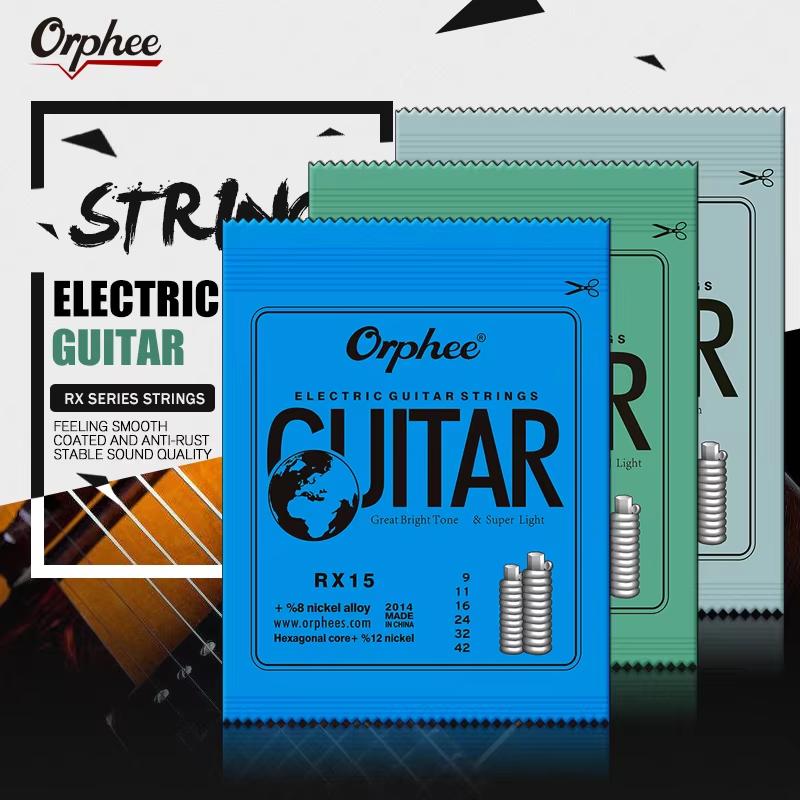 Orphee 1/5/10 Stück Elektrische Gitarrensaiten Satz RX Serie Sechskant Kohlenstoffstahl 6 Saiten für Elektrische Gitarren Zubehör & Teile