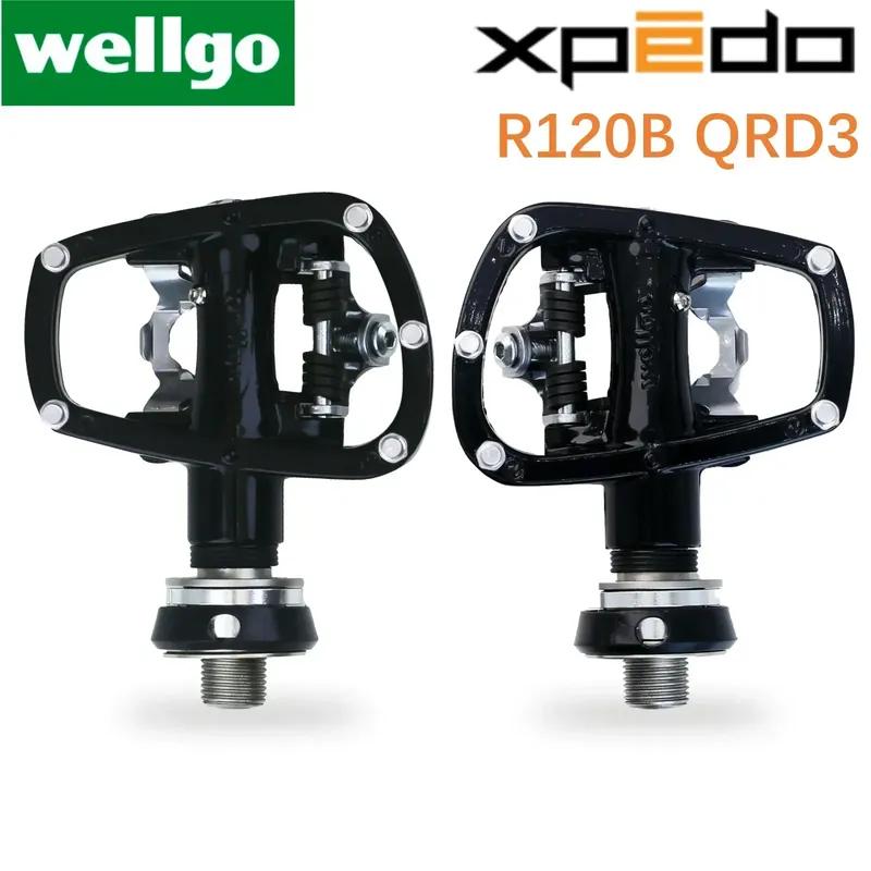 Wellgo Pedal Quick Release Device R120B QRD QRD3 Mountain Bike Road Pedal MTB Bearing Cleats Self-locking Ultralight Pedals