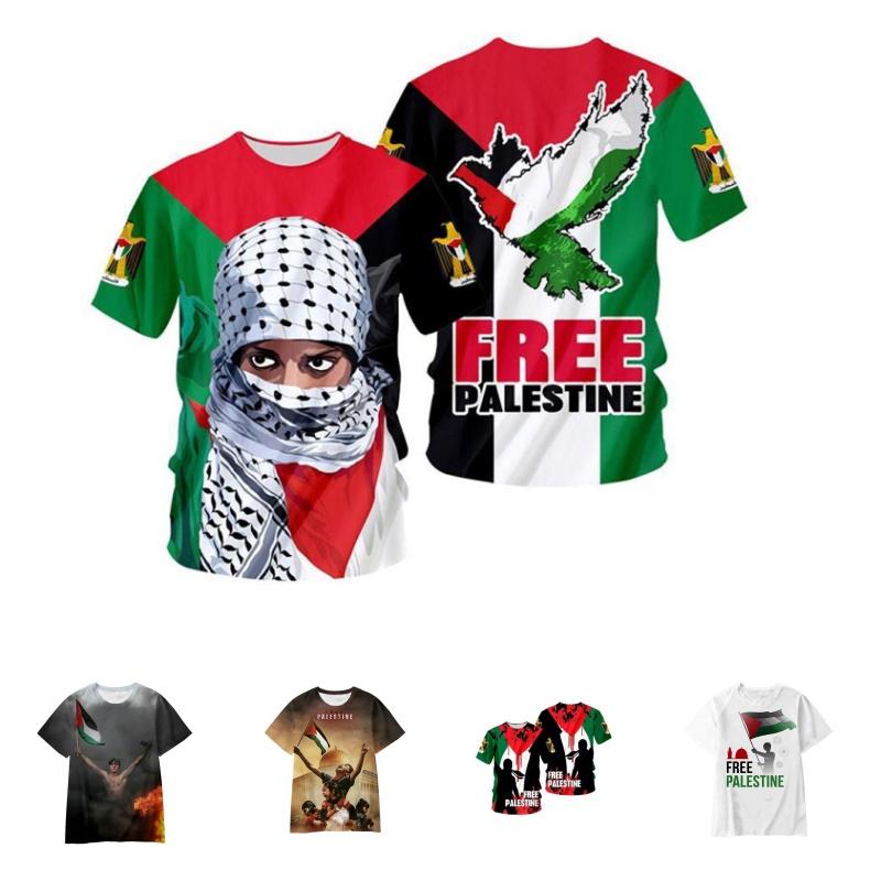 New Autumn Collection 3d Printed Palestinian Flag T-shirt Casual And Loose-fit