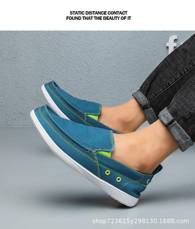 Fashion Men's Canvas Shoes Korean Style Loafers Slip-On Flat Shoes Breathable Wear-Resistant Casual Shoes Fashion Men's Shoes 2025