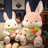 Kawaii Rabbit Plush Toy Stuffed Animal Bunny Rabbit Hold Carrot Soft Doll Pillow Kids Toys Birthday Christmas Gift for Girl