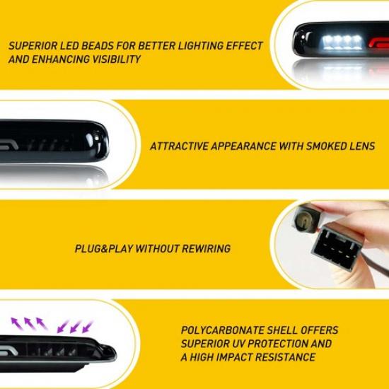 For Silverado Chevy 99-2007 GMC Sierra 3rd LED Third Brake Light Cargo Lamp EOA