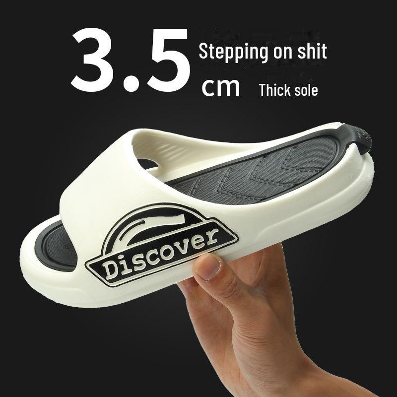 

Мужские летние уличные нескользящие модные сандалии и тапочки на толстой подошве для пляжных видов спорта 36/37 чёрный/белый