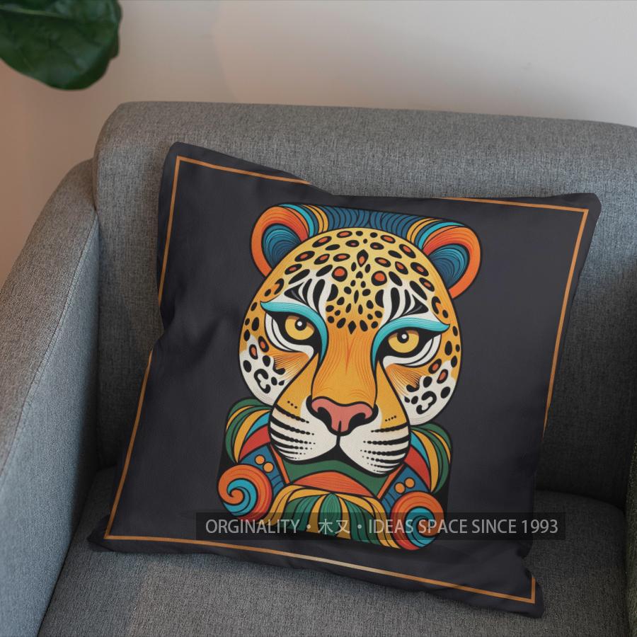 2D Exotic Leopard Design Pillow For Home Decor Pattern Cushion Cover Suitable For Sofa Bedroom Car Pillow Cover