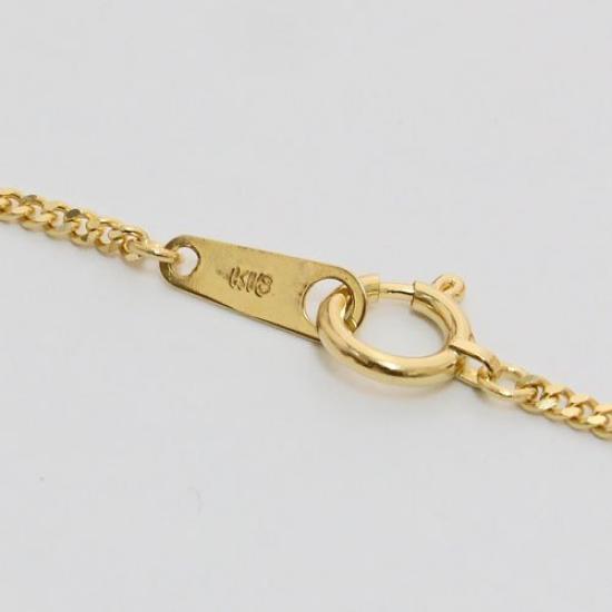 18k gold necklace Kihei chain cut 50cm K18 engraved 2-sided 3.8g
