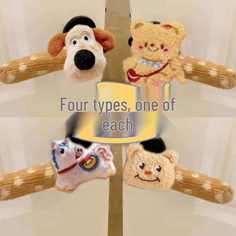 Pony Puppy Winter Door Glove: Anti-Collision Handle Cover for Kids' Rooms, Year of the Horse Decor.