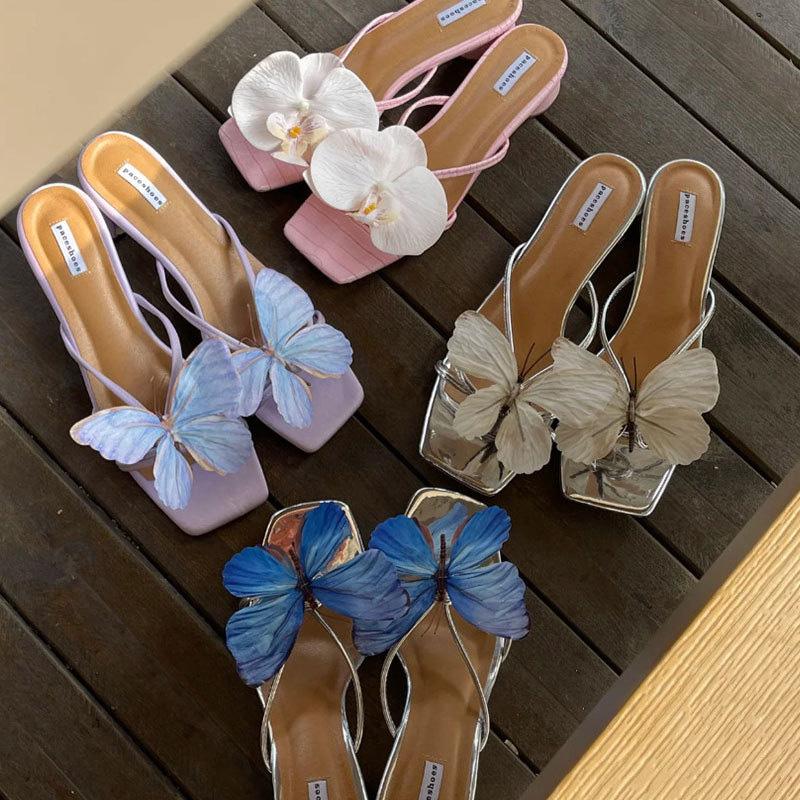 1 Pair Butterfly Shape Shoes Charms Sandals Decor Bohemian Shoe Accessories DIY Shoe Clip Elegant Orchid Flower Colorful