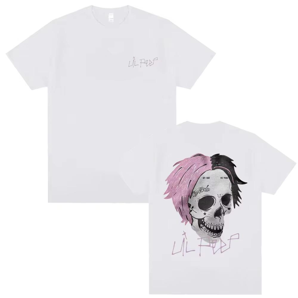 Rapper Lil Peep Mens Pure Cotton Shirt Y2k Fashion Album Graphic Oneck Unisex Shirt Summer Hip Hop Fashion High Quality Top