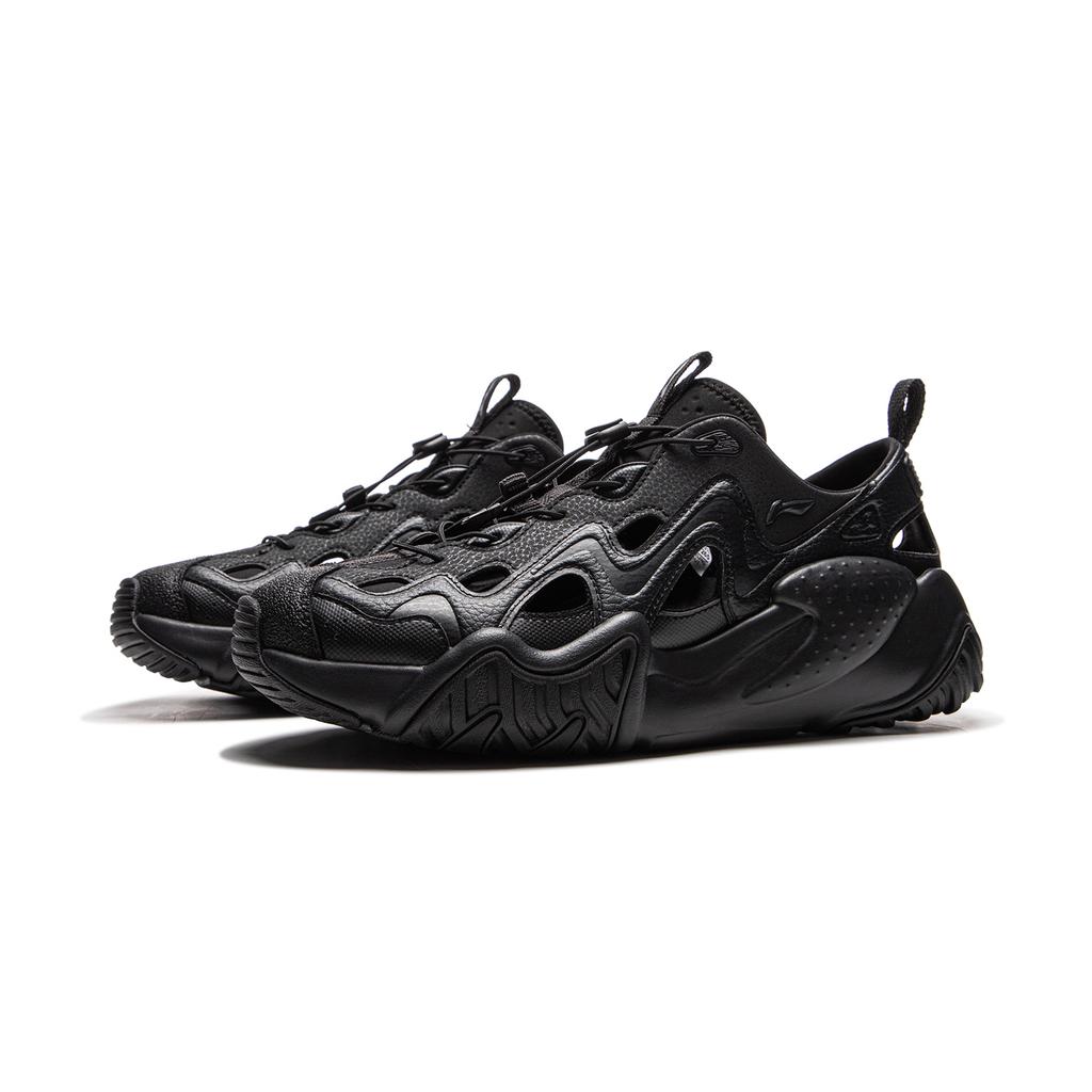 Li Ning Cat Paw Casual Versatile Breathable Height Increasing Creek Shoes Men Shoes Dark-Night-Black AGCV121-1