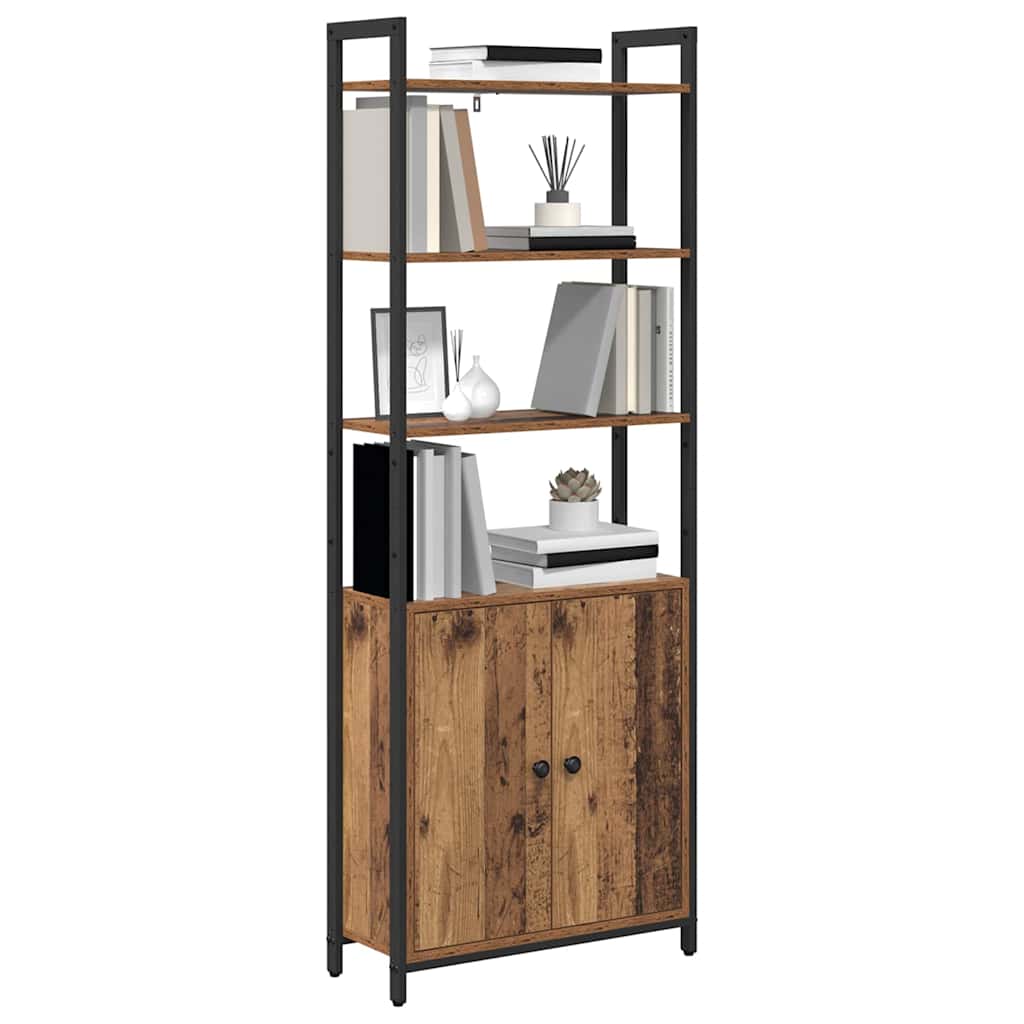 Bookshelf 6 Tiers 60 x 24 x 161 cm Engineered Wood Reclaimed Wood