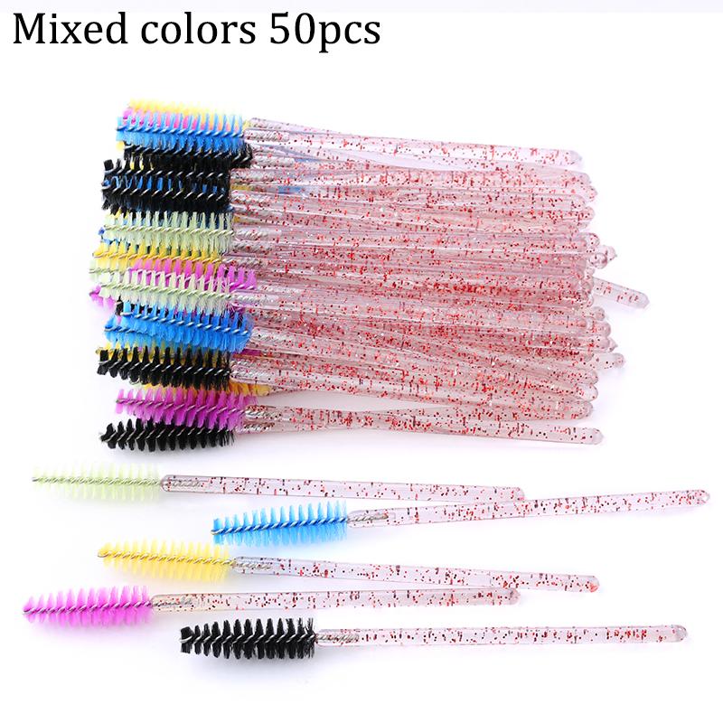 50Pcs Eyelash Extension Disposable Eyebrow Brush Mascara Wand Applicator Spoolers Eye Lashes Cosmetic Brushes Set Makeup Tools