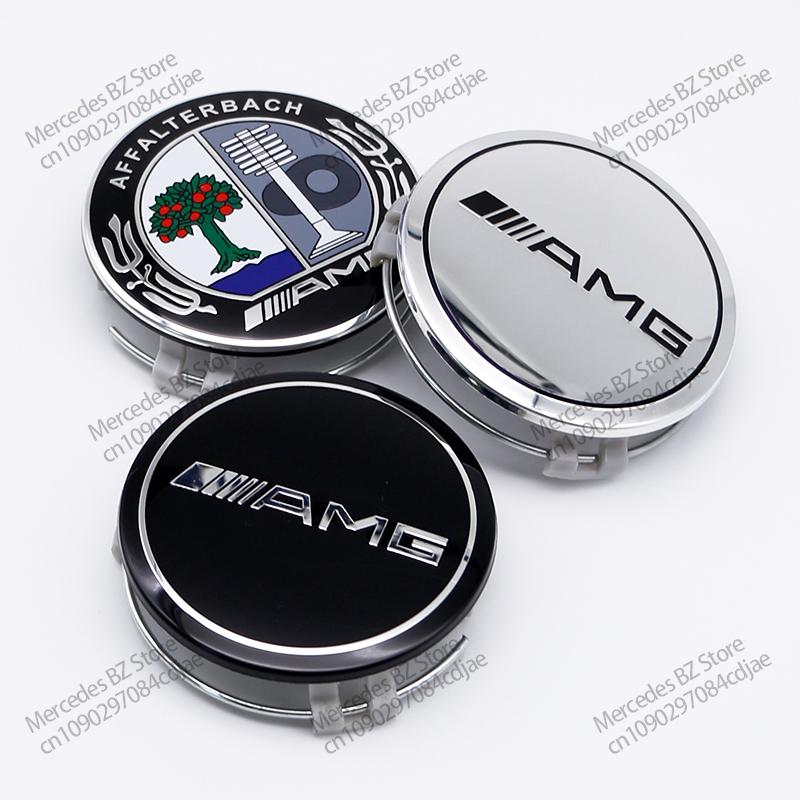 4PCS 60/75MM Car Hub Center Cover for Mercedes Benz AMG W203 W206 W220 W205 W211 Car Wheel Center Hub Caps Emblem Tire Rim Cove