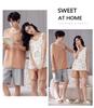 Women's Cute Backless Pajama Set with Built-in Bra & Men's Summer Homewear