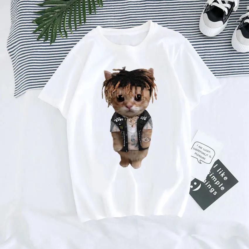 El Gato Meme Sad Crying Cat Munchkin Kitty Meme Print T Shirt Male  T-shirts Men Oversized Tees Harajuku Streetwear