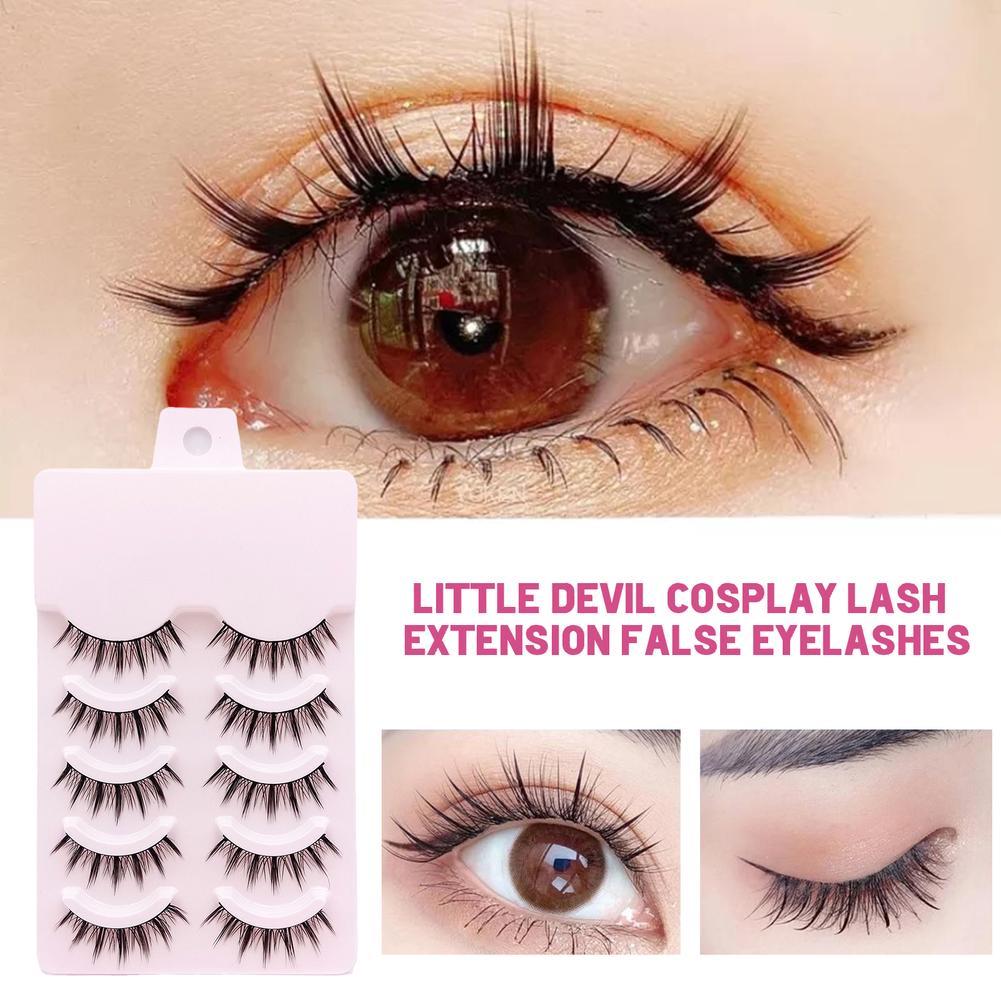 Natürliche Falsche 5 Paare Wimpern Sets Dicke Falsche Verlängerung Cosplay Make-up Augen Voll Cosm V3S4