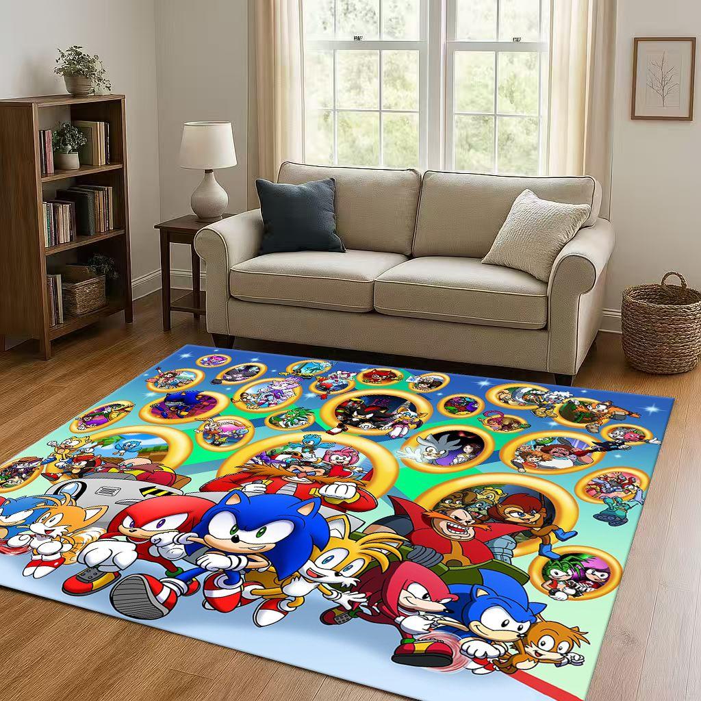 3D S-Sonics Cartoon Living Room Non-Slip Area Rug Soft Carpet for Bedroom Playroom and Sofa , Easy Clean Home Decor Doormat