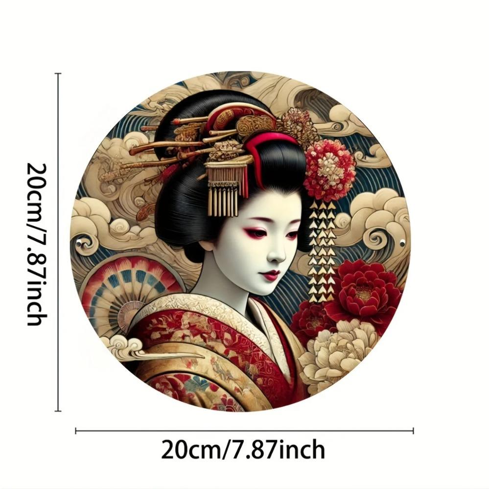 Vintage Japanese Geisha Metal Sign Retro D Aluminum Wall Art Decor Home Bar