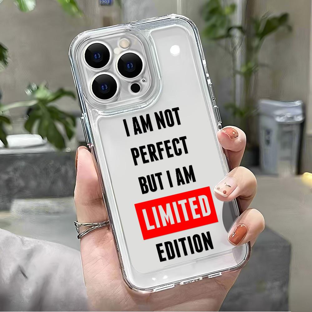 Simple English Phone Case For iPhone 16 Pro Case iPhone 15 11 13 12 14 Pro Max XR 16e XS 8 7 Plus SE2 Shockproof Cover