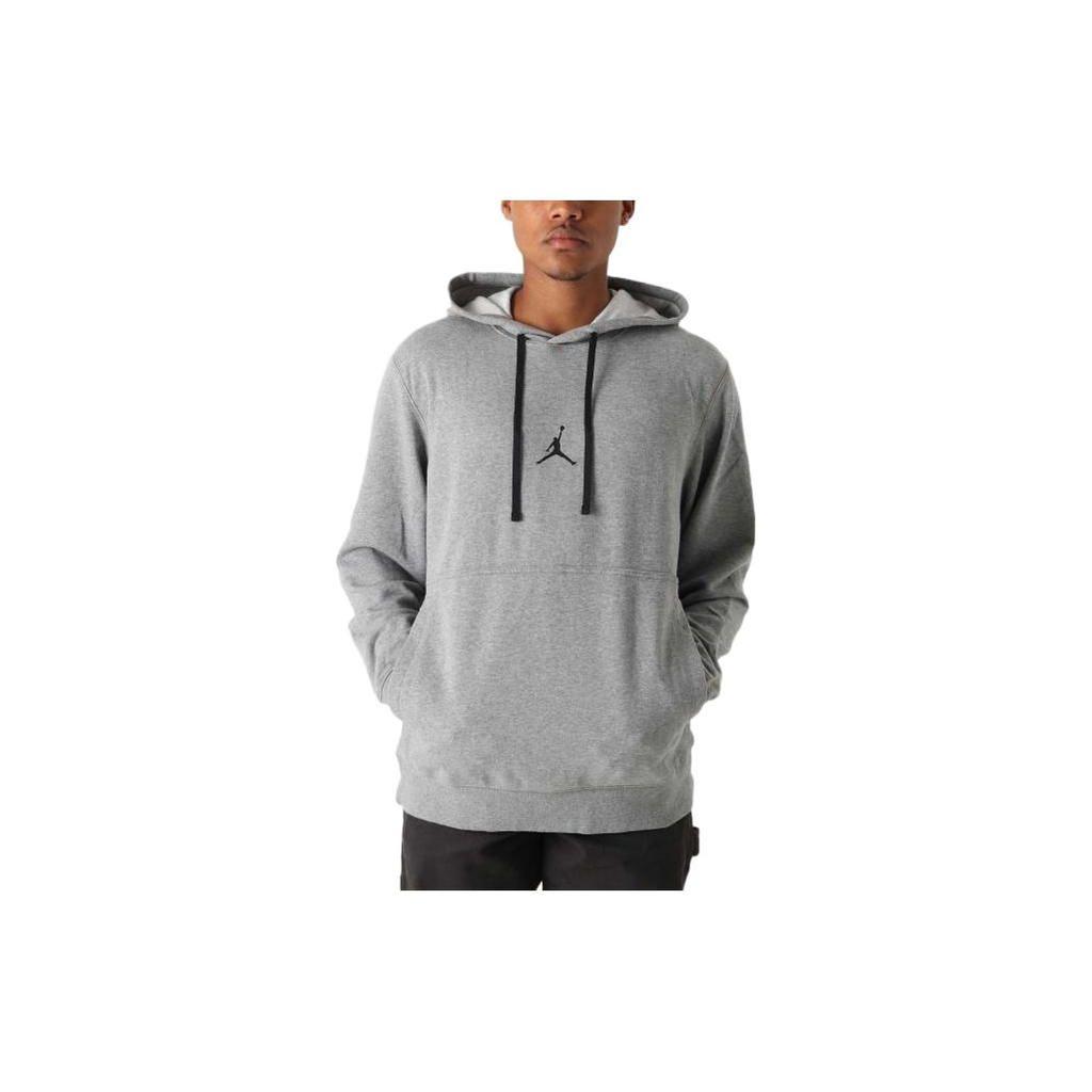 Jordan Dri-Fit Air Solid Logo Print Hooded Long Sleeve Sweatshirt Men Tops Gray DA9860-091
