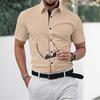 Camicia Formale da Uomo a Manica Corta, Vestibilità Slim, Ideale per Lavoro e Uso Quotidiano