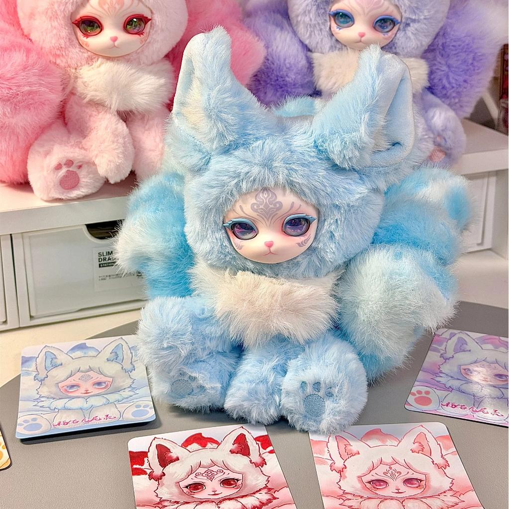 Nová - Série Příznivá Devítiocasá Liška Vinylová Plyšová Panenka Slepá Krabička Chinoiserie Chaomei Panenka Devítiocasé Lišky Překvapivý Dárek