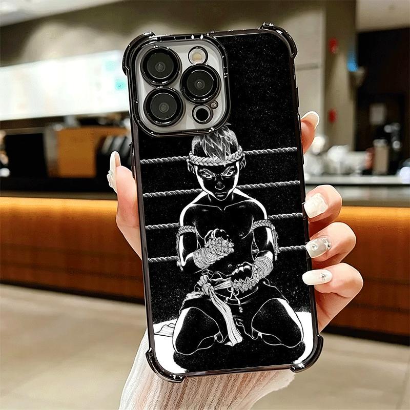 Muay Thai Fight Boxing Soft Phone Case For iPhone 15 16 17 Air 14 Pro Max 16E Plus 13 12 Mini Plating Anti-Fall Fundas