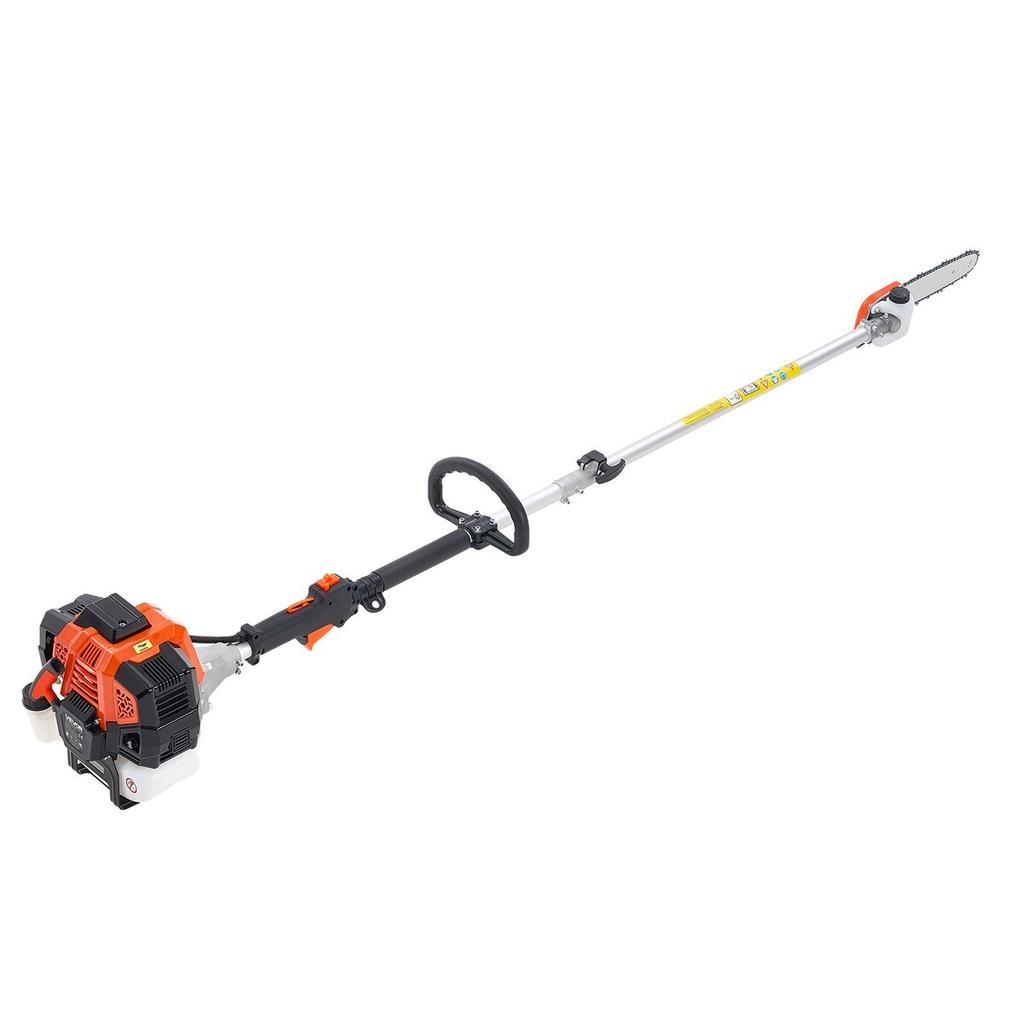 Gas Pole Saw, 33CC 2 Stroke Gas Powered Pole Saws with 20.3 Cm Cutting Bar, Cordless Tree Trimmer with 850ml Fuel Tank, 2.08 To 3.58 M Extendable,