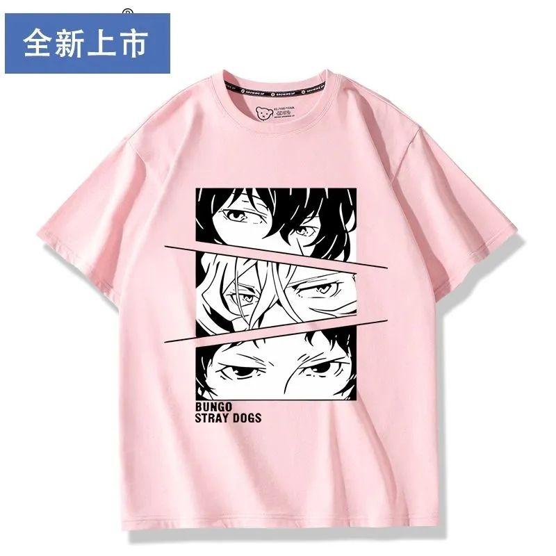 New Anime Dazai Osamu Nakahara Chuuya Cosplay Printed Short Sleeve TShirt Casual Tee Fashion Vintage Shirts Versatile In Summer