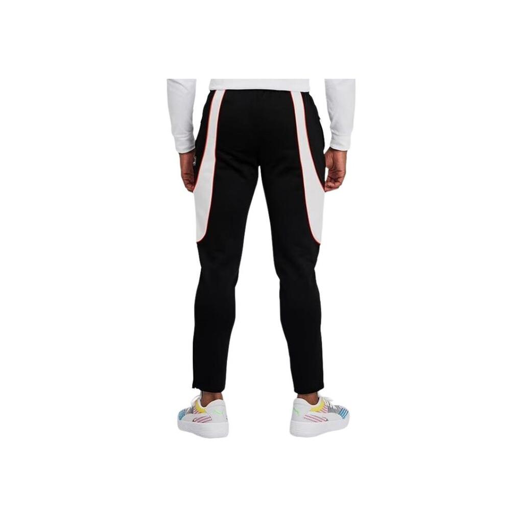 Puma Fs Track Pant Logo Print Reflective Color Block Knitted Sports Pants Men Bottoms Black 530510-02