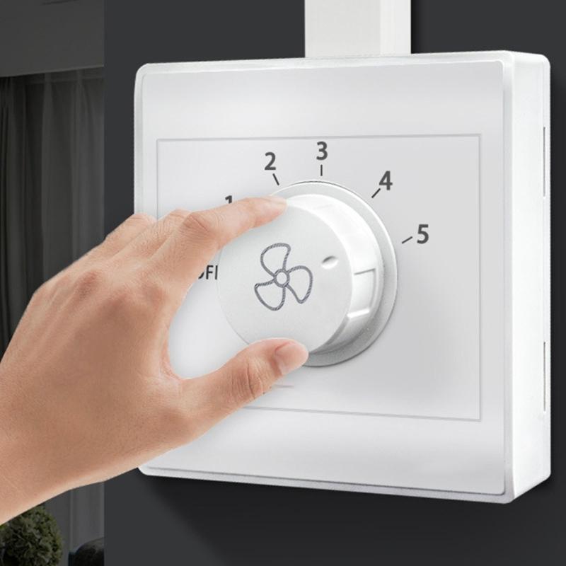 Einstellbarer 5-stufiger Lüftergeschwindigkeitsregler Typ 86 Aufputzmontage Deckenventilator Haushaltsabzugslüfter Wandsteuerung Schalter