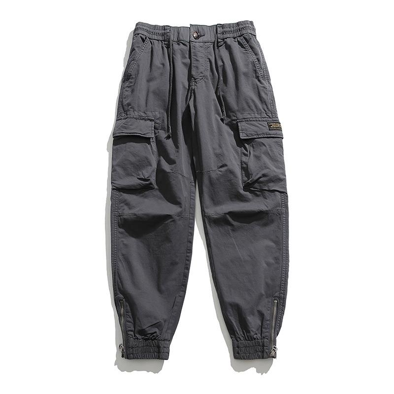 Men's Autumn and Winter Retro Overalls, Green Fashion Outdoor Casual Trousers, Men's Pure Cotton Textured Corset Sweatpants