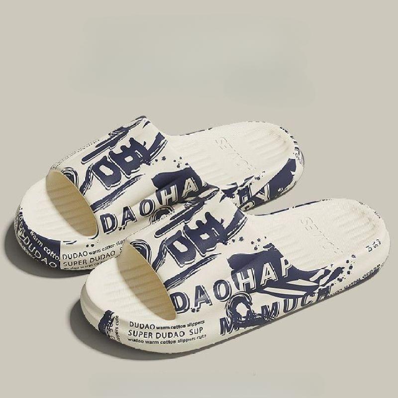 Anti-Slip Bath Slippers Home Comfortable Thickened Design Men Women Couples Slides EVA Material Easy To Wear Indoor Shoes