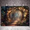Magic Forest Scene Background Banner, no need for electricity, suitable for parties, weddings, and photography events