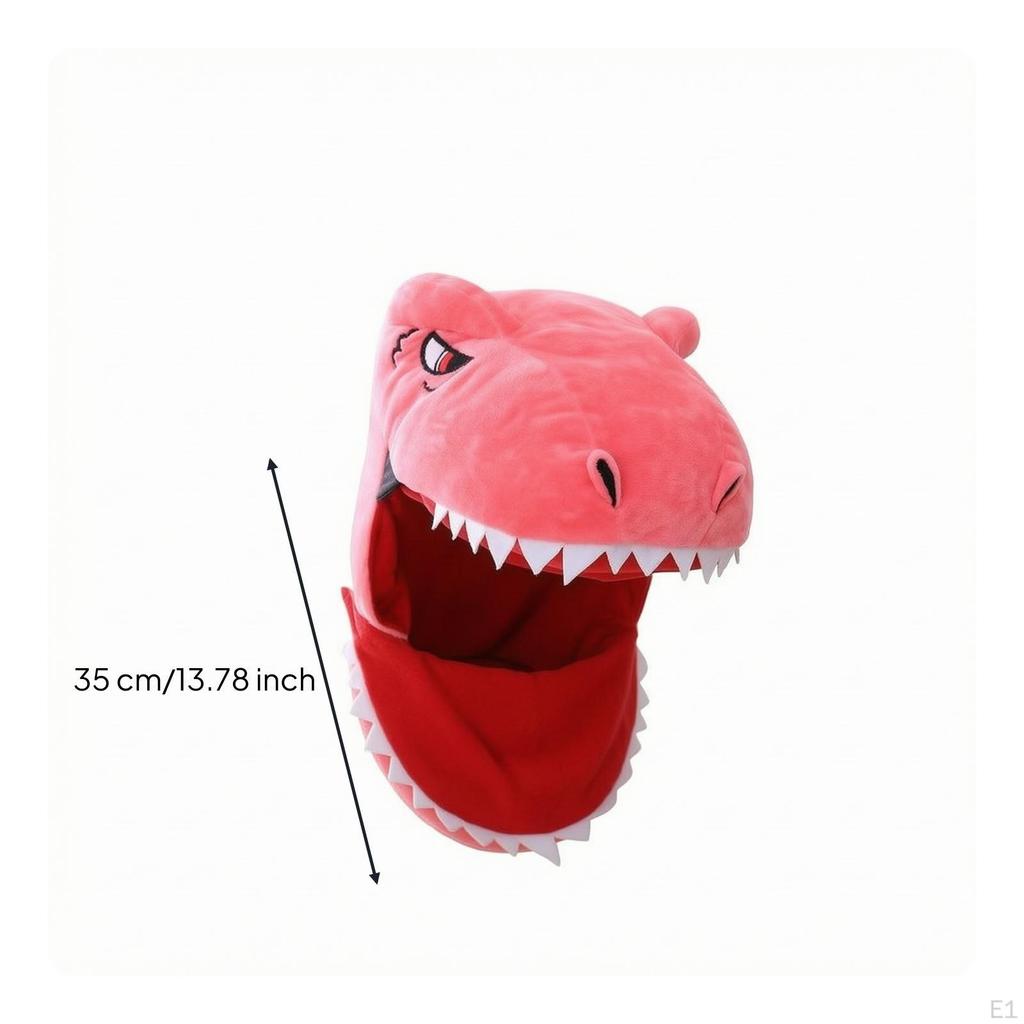 Soft Dinosaur Head Hat | PP Filling, Detailed Embroidered Eyes, Hat, for