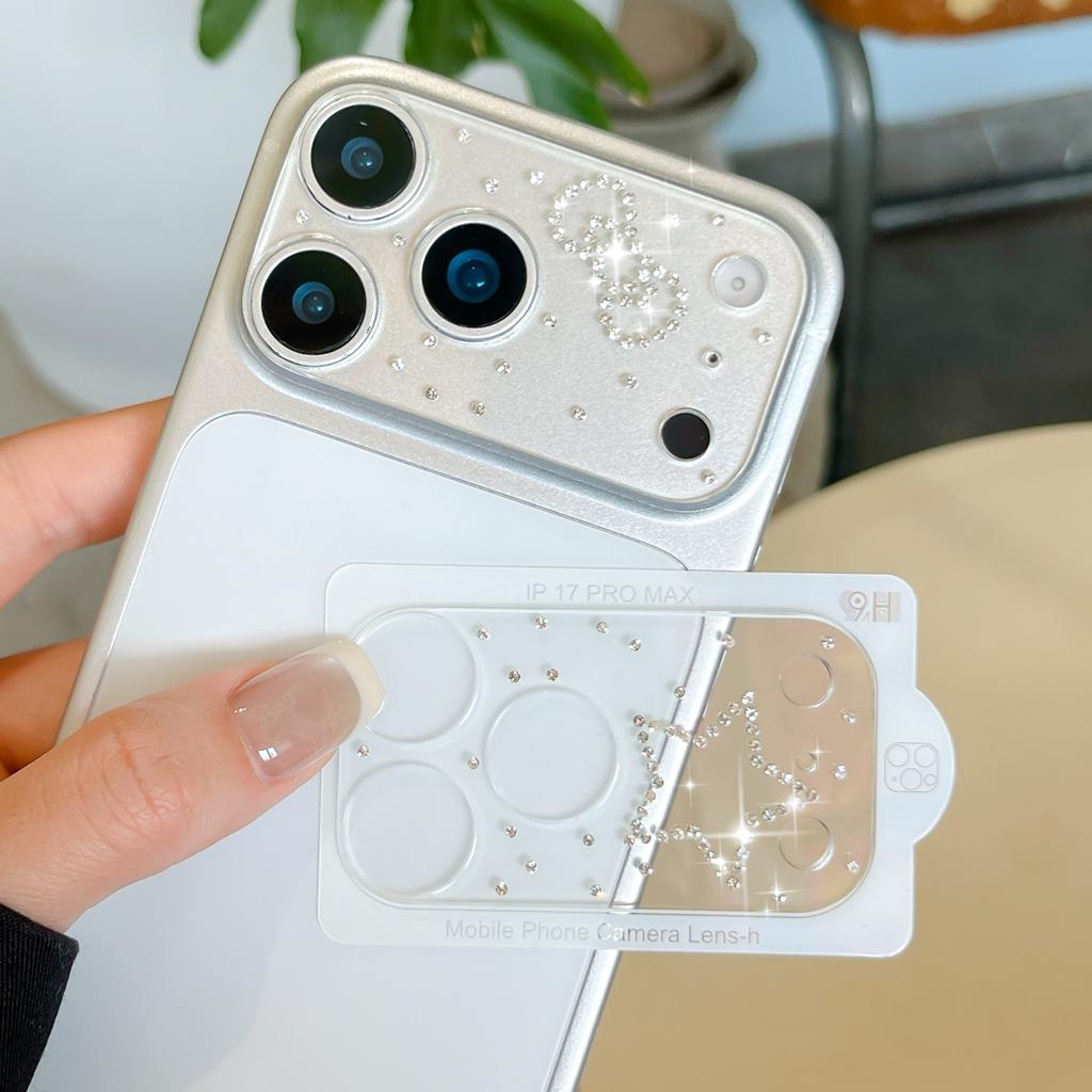 Transparent Simple Rhinestone Stars Heart Bowknot Camera Lens Protector For iPhone 17 18 Pro 17 18 ProMax Protective Glass Lens 4