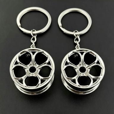 2Pcs Car Modification Wheel Keychain Pendant Wulian Wheel Hub Keyring Alloy Accessories Key Ring Metal Key Chains Creative Gift