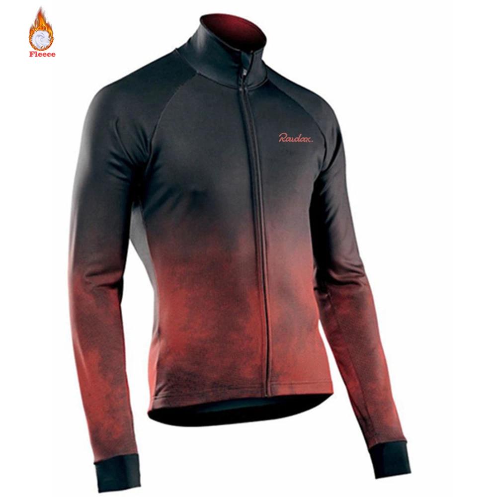 2025 Raudax Winter Thermal Fleece Cycling Jersey Set Warmer Ropa Ciclismo Men Long Sleeve MTB Cycling Clothing Triathlon Suit