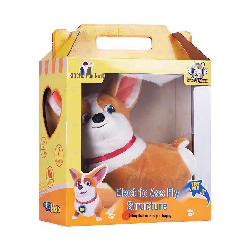 Quchao Hug Meow Simulated Cat Plush Toy with Talking, Blinking, and Tail Wagging Features for Kids