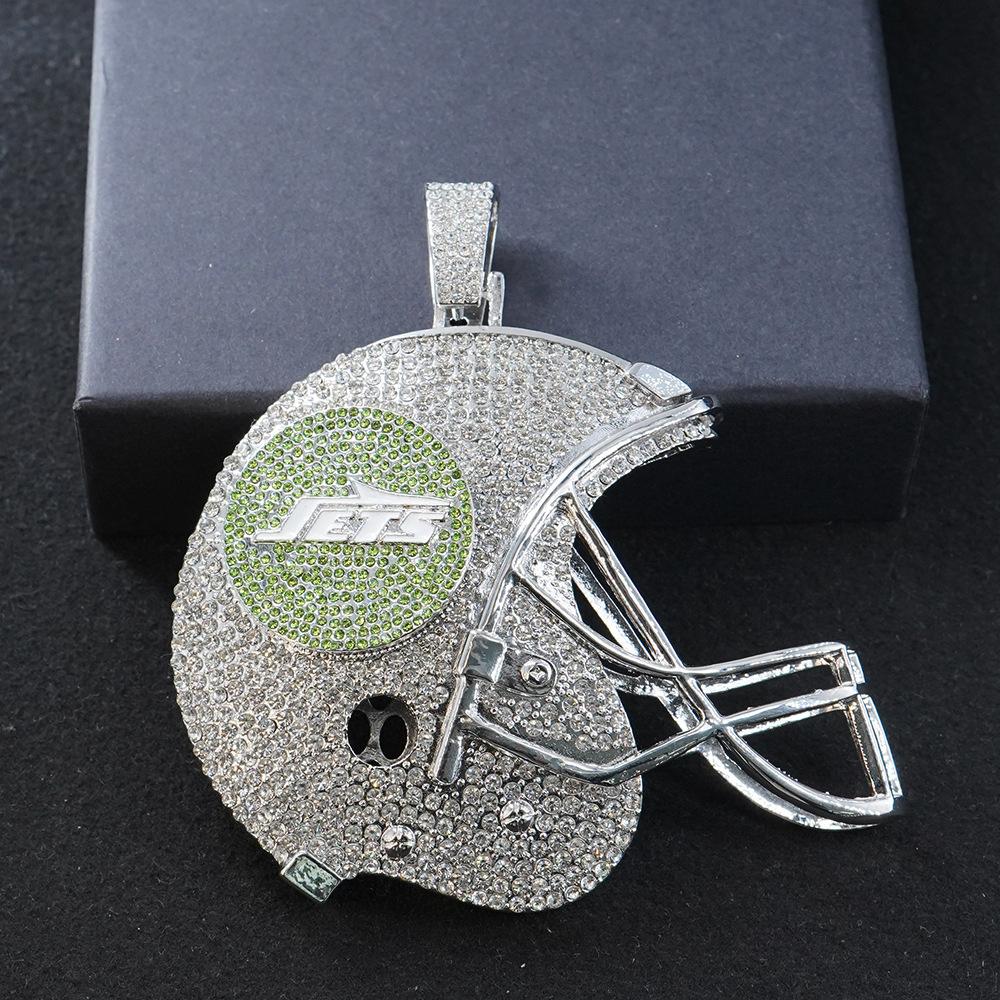New York Jets Football Helmet Alloy Pendant Necklace Accessories