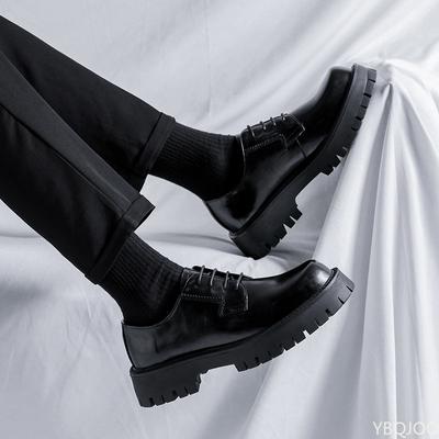 Moda Hombre Plataforma Suela Alta Zapatos Casuales de Cuero Hombre Japón Harajuku Moda Streetwear Coreana Negocios Boda Zapato de Cuero