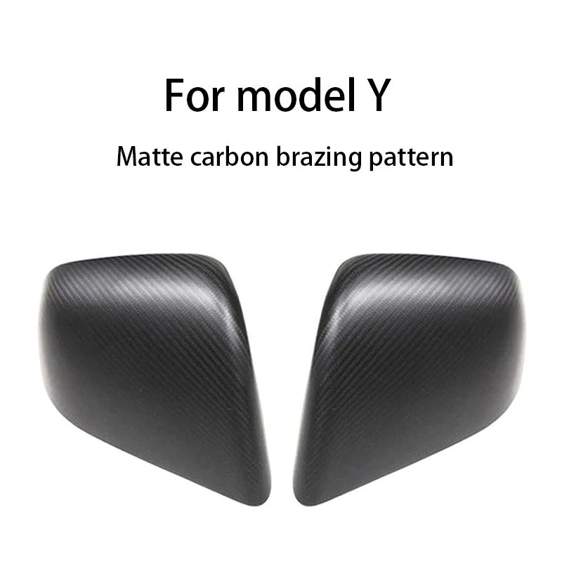 Dry Carbon Fiber Mirror Caps for Tesla Model Y/3 Highland 2017-2025 2025 Sticky Installation Matte/Glossy Style Mirrors Cover